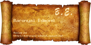 Baronyai Edmond névjegykártya
